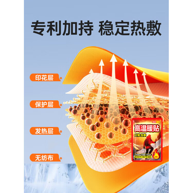 户外保暖贴12小时自发热艾草暖宝宝贴热敷发热宫暖贴 58℃【高温暖贴】-12小时持久发热 80片