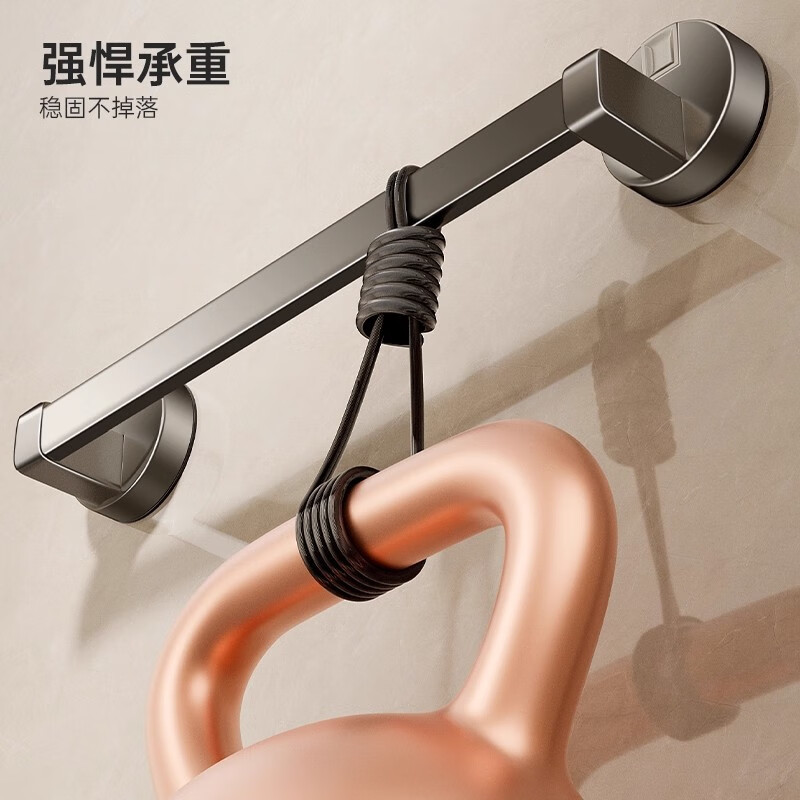 DEATKN德国吸盘拖鞋挂架浴室免打孔墙上可移动置物架卫生间厕所沥水收纳 【强力承重 防水防锈】枪灰单杆30cm*单人款