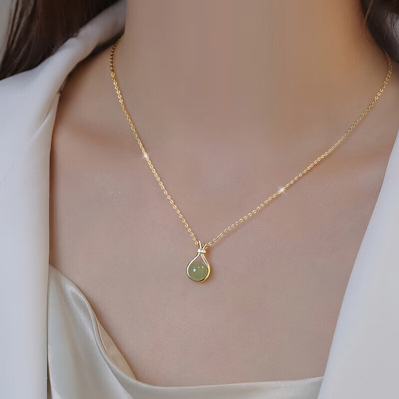 唯一（Winy）和田玉福袋银项链女款2026新款吊坠生日礼物送女朋友老婆妈妈