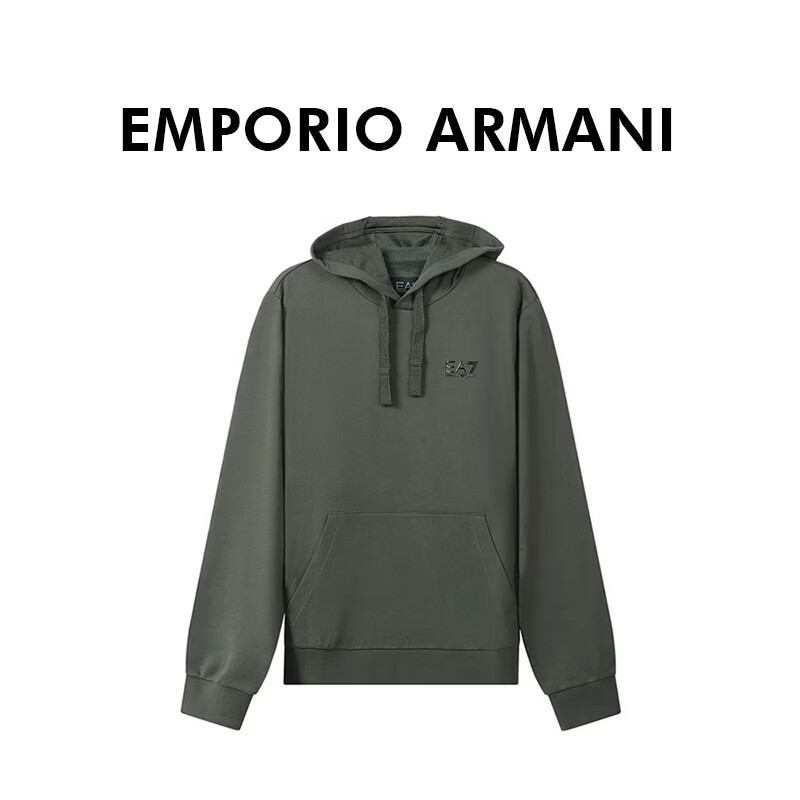 EMPORIO ARMANI阿玛尼新款秋冬季运动潮流休闲保暖上衣男连帽长袖卫衣军绿色L