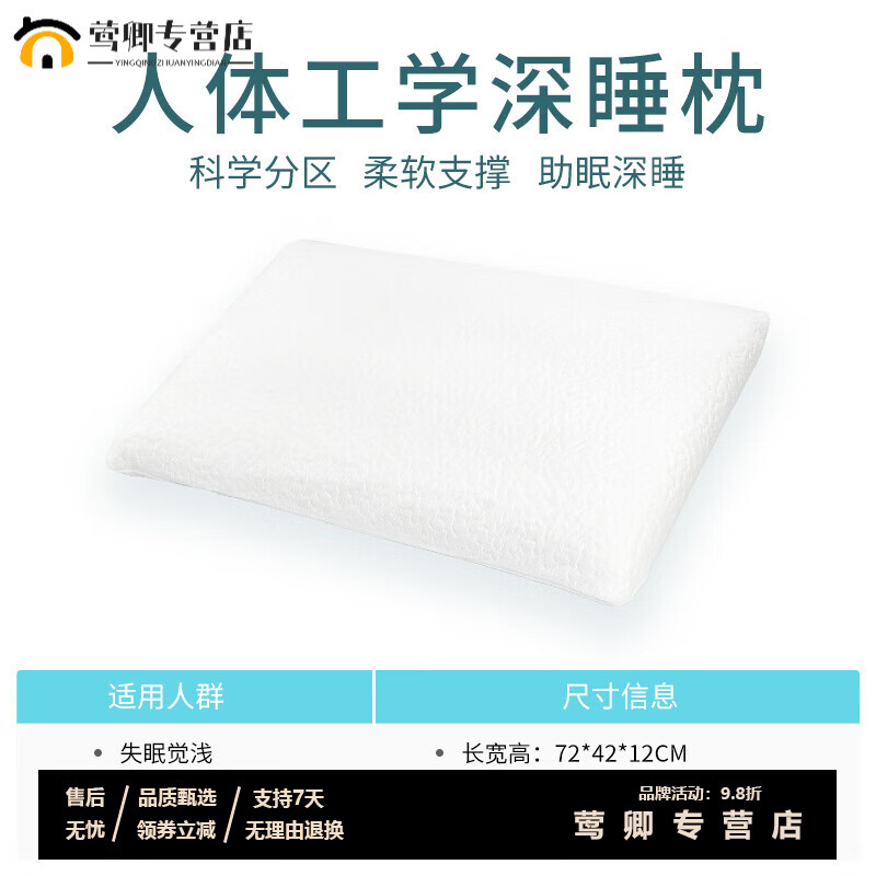 曼丽菲斯意大利进口品质颈椎护颈枕头慢回弹记忆棉枕芯