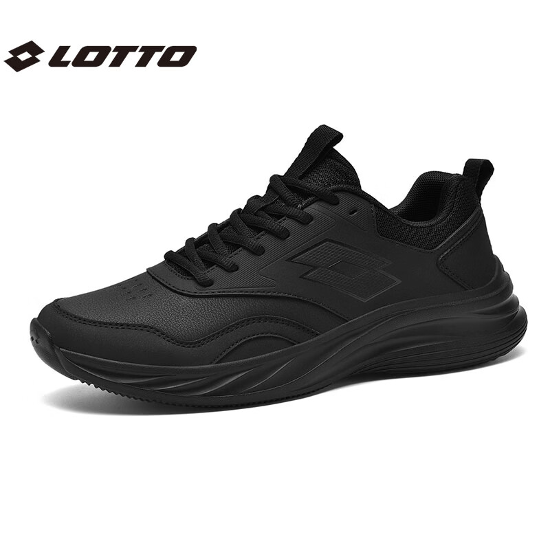 乐途（LOTTO）跑步鞋男女同款运动鞋防滑耐磨减震透气春秋户外休闲鞋 黑色【1178】 42