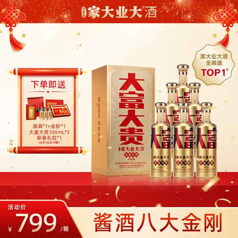 �Ҵ�ҵ��ư׾ƴ󸻴��ƽ�����53�ȴ���ʳ��ɳ�׾ƿ����� 53�� 500mL 6ƿ �󸻴���ƿ 699Ԫ