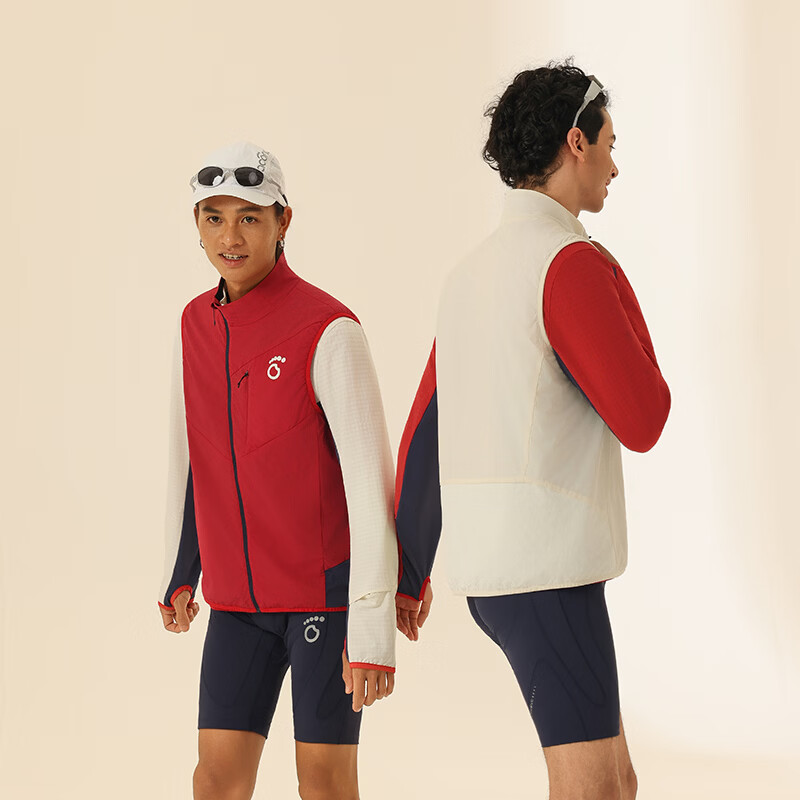 马孔多（macondo）新年限定 | 跑步套装男女款方格跑步外套轻量运动马甲运动套装 轻量运动马甲（红色） M