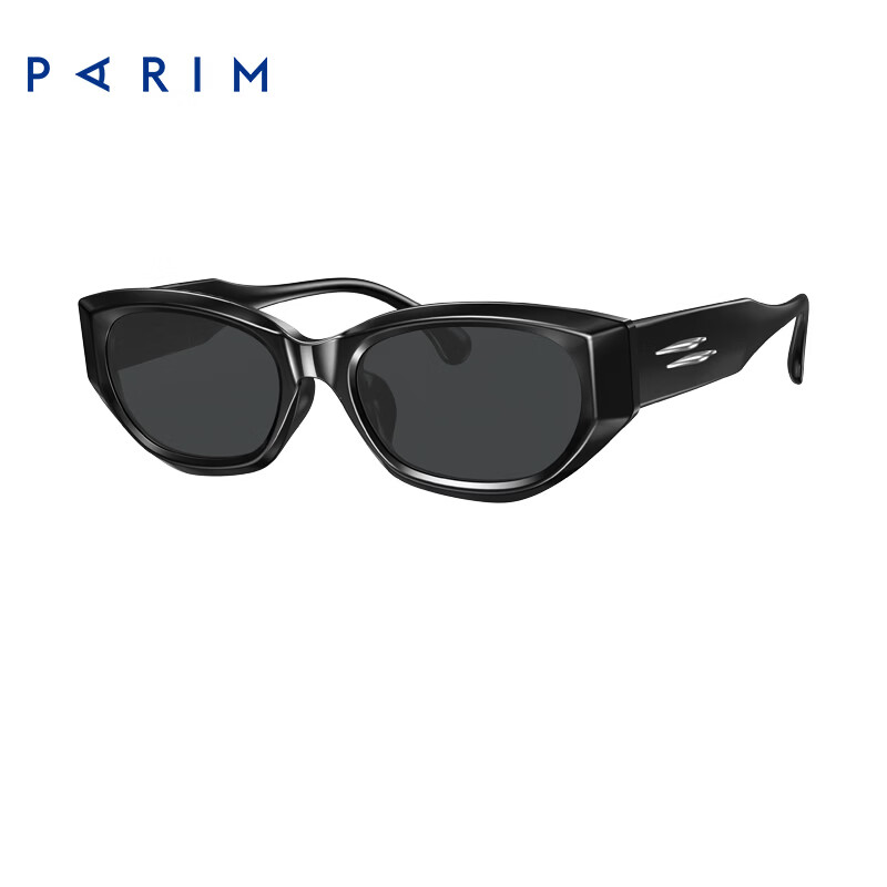 派丽蒙（PARIM）田栩宁同款猫眼墨镜女复古大脸偏光防紫外线眼镜男款74019逆行者 B1PR 黑色-黑色-深灰