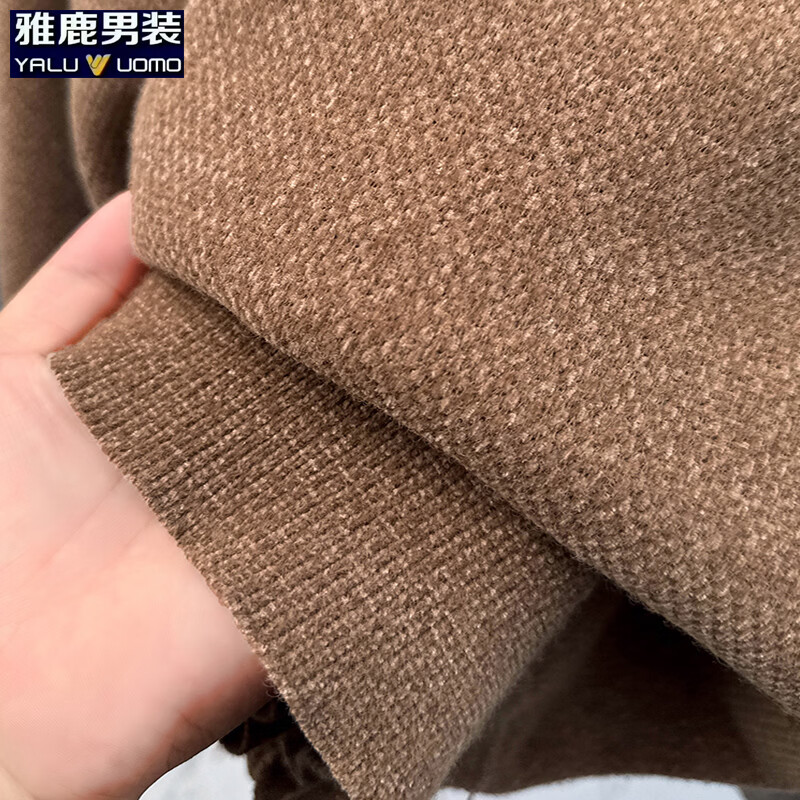 雅鹿男装雪貂绒毛衣男冬季新款加绒保暖休闲宽松套头针织衫打底衫 深灰 XL (175)（建议140-155斤）