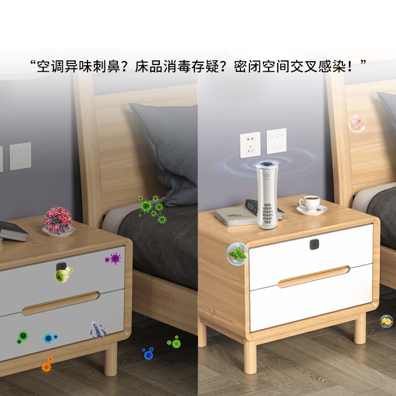 S神光科技桌面小型便携式等离子空气净化杀菌消毒器机防止流感交叉感染去清除异臭味二手烟味过敏原 鎏金灰：轻奢舱内美学，百万级呼吸SPA
