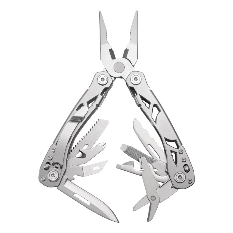 鸿丰锐狮多功能折叠钳户外露营组合工具迷你剪刀便携战术装备钳子 锐狮(银色)