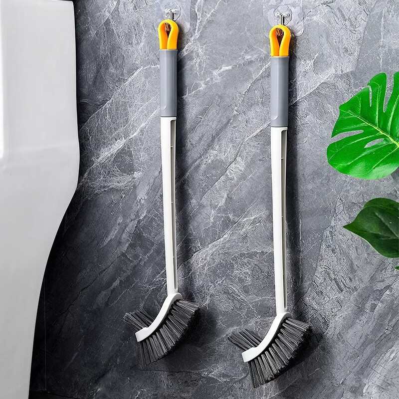 洋臣新款壁挂式长柄马桶刷洗厕所刷子家用无死角蹲坑双头双面清洁刷子 【单面双头马桶刷】2个装