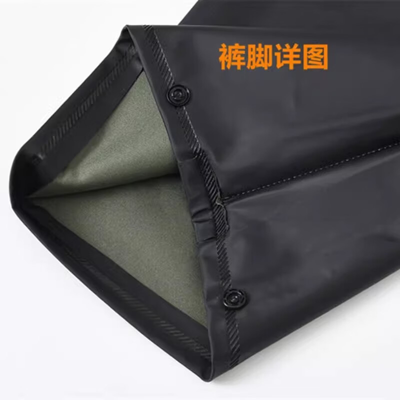 建雨特大码雨裤男女款成人加大加肥加大码雨裤防暴雨真防水户外骑行裤 黑色防水裤有抽绳 4XL 1件 170-200斤