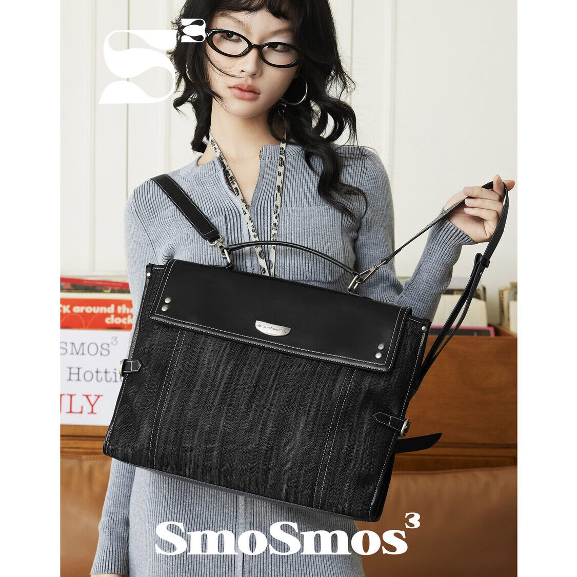 SmoSmos 【天秤座】原创通勤双肩包女2026休闲旅行登山16寸电脑背包礼物 黑豹