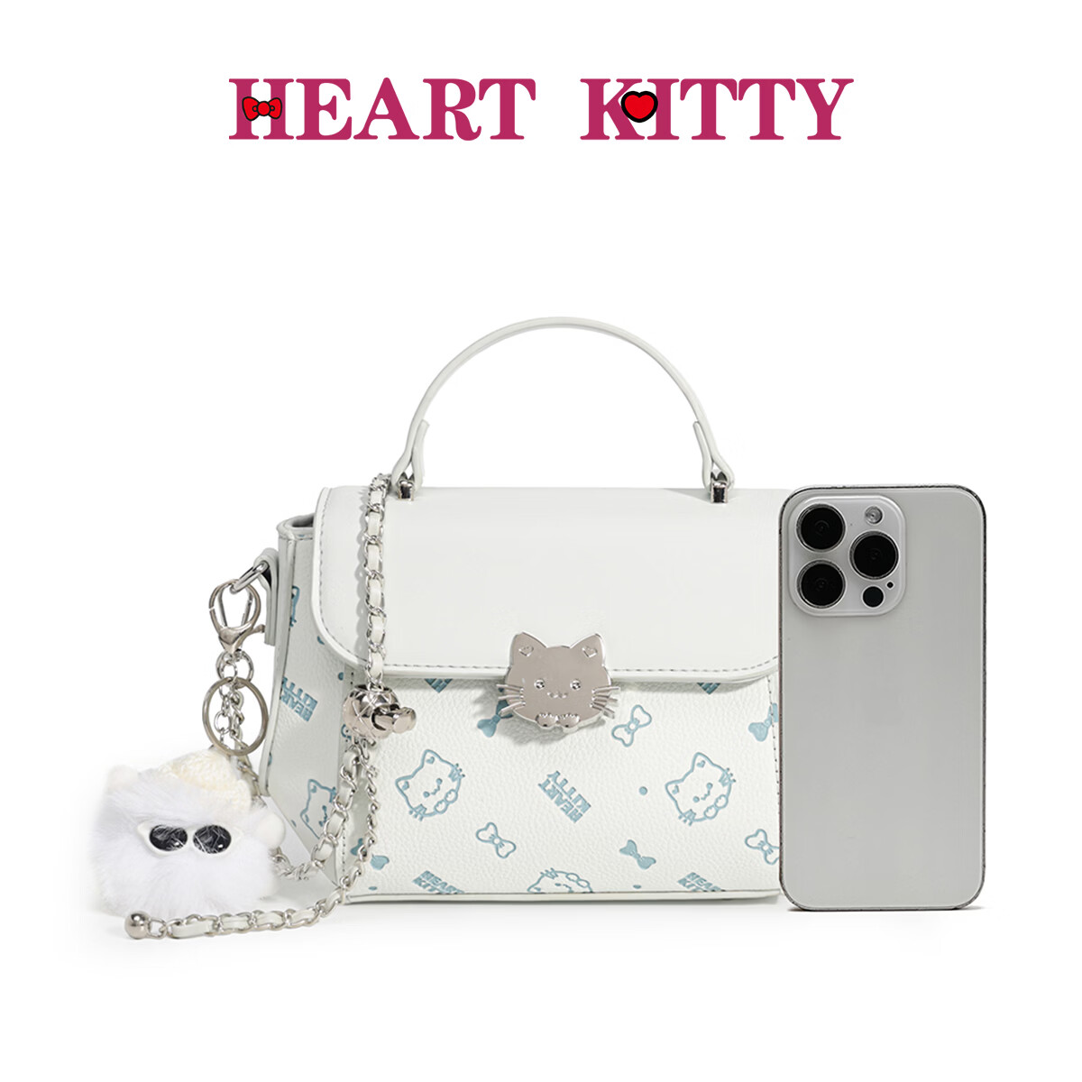 HEART KITTY高级小方包手提包女式新款轻奢小众可爱百搭单肩斜挎包生日礼物包 6620蓝色