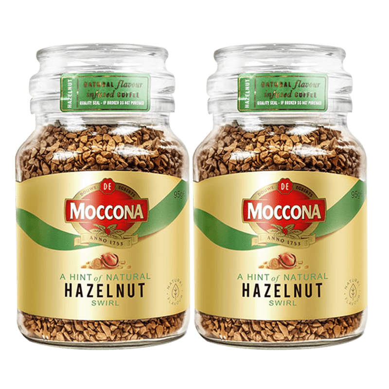 摩可纳（Moccona）榛果咖啡 速溶冻干黑咖啡粉95g*2瓶 摩可纳榛果味 95g*2瓶