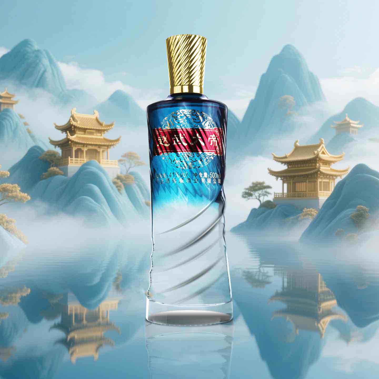 酒务泉白酒整箱浓香型41度纯粮食酿造口粮酒赵武大帝礼盒装500ml 41度 500mL 4瓶 整箱