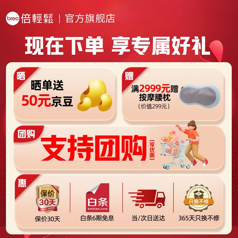 倍轻松(breo)颈椎按摩器 N6mini 按摩仪 热敷加热肩颈斜方肌颈部实用生日送老婆男女友父母长辈 父亲节礼物 【金推手】N6mini(商仓)
