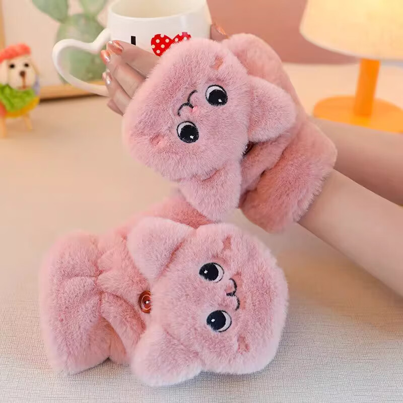 ���޵�ɫ������Ů����2024�¿�ɰ�èè�����ﶬ��ͯѧ��д�ֱ�ů���޼Ӻ� Сè����-��ɫ ���� 18Ԫ