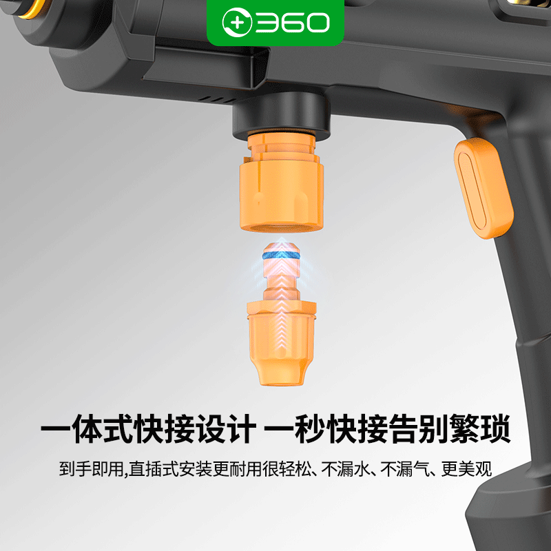 360高压无线洗车机家用清洗机洗车泵刷车泵洗车神器洗车水枪无刷电机 360无线洗车枪系列 200W+人加购360品牌丨强劲水压 【真无刷单电5芯】5米水管+泡沫壶+六合一枪头