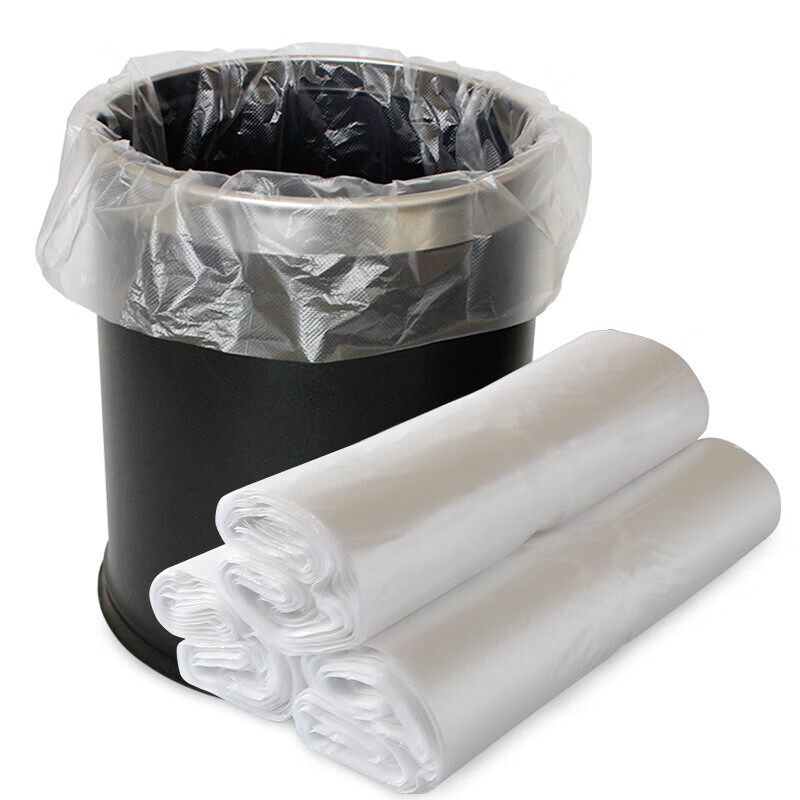 家馨洁平口物业垃圾袋加厚加大号黑色商用酒店特大塑料袋 45*50cm300只(双面2丝)