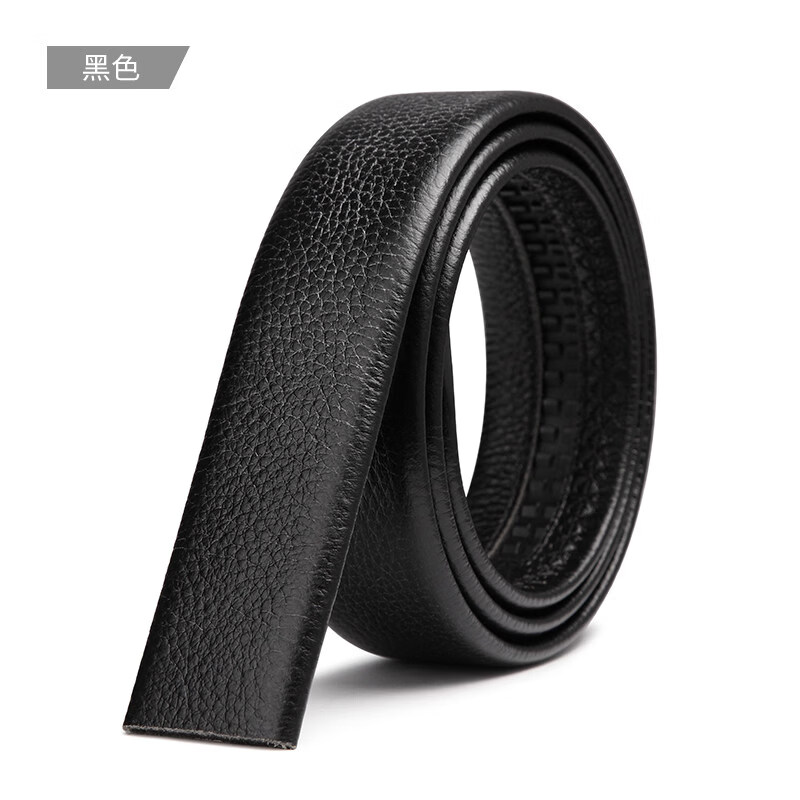 波斯丹頓(BOSTANTEN)頭層牛皮腰帶自動(dòng)扣無頭皮帶真皮男士帶身無扣褲帶不帶頭 黑色