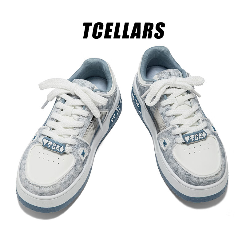Tcellars板鞋男鞋春季2026新款潮鞋低帮厚底增高耐磨运动百搭休闲鞋子男款 普鲁斯灰 39
