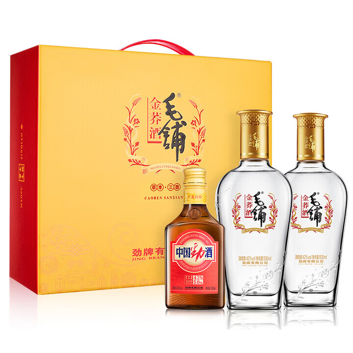 劲牌毛铺金荞6年陈酿苦荞酒露酒 春季送礼宴请 42度 500mL 2瓶 【金荞礼盒装】