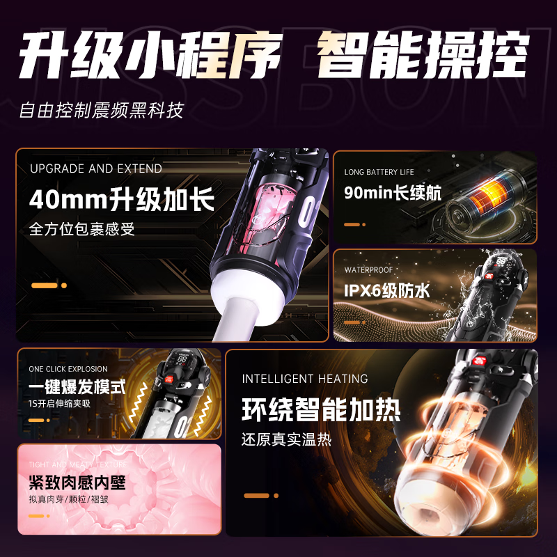 杰士邦暴风姬pro-小程序飞机杯全自动加热吮吸自动吞吐情趣用品APP互联 APP款【三种体验】紧致倒膜+丰满翘臀+003润滑液+礼包