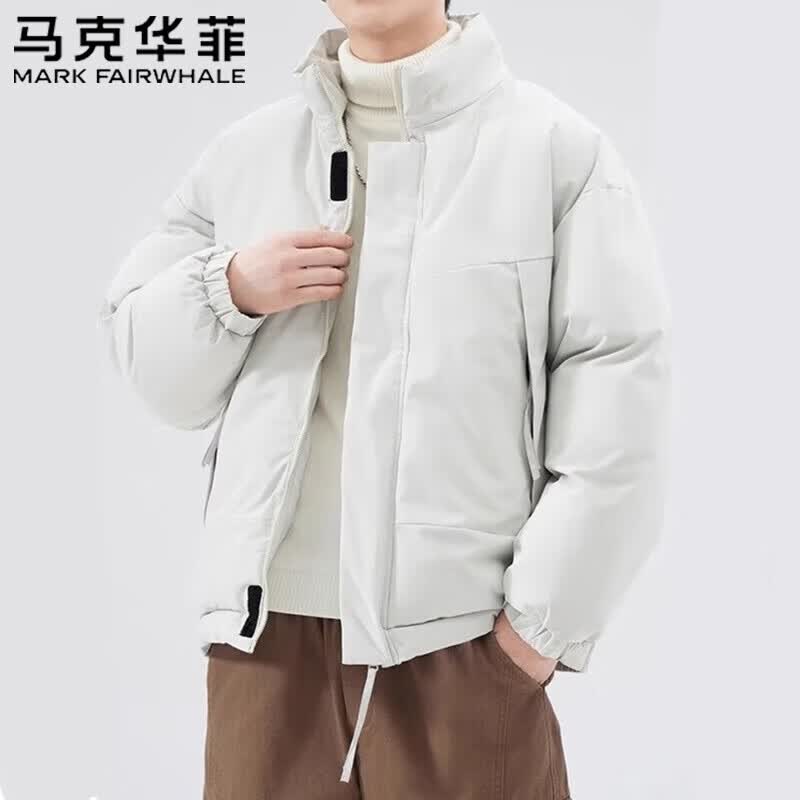 马克华菲棉服男士秋冬加厚棉袄外套防寒夹克保暖面包棉衣 卡其色 L
