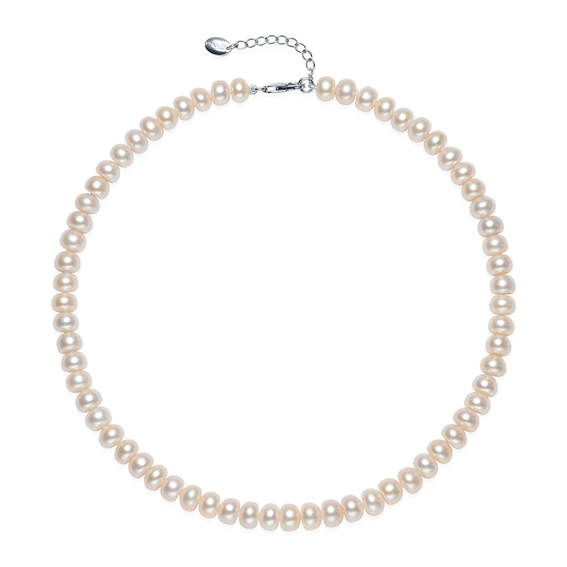 京潤珍珠項(xiàng)鏈女925銀柔容淡水珍珠項(xiàng)鏈全珠鏈自戴毛衣鏈禮物送愛人