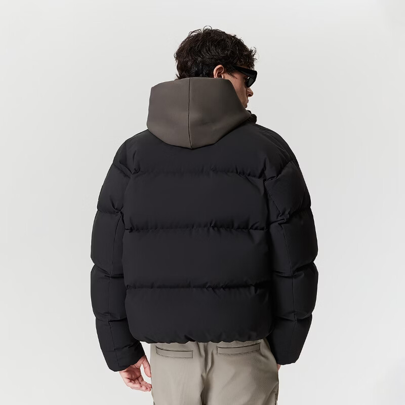 杰克·琼斯(JACK&JONES)【防水】男生春季百搭羽绒服宽松立领时尚保暖舒适上衣226112045 E43纯黑色 2XL (190)