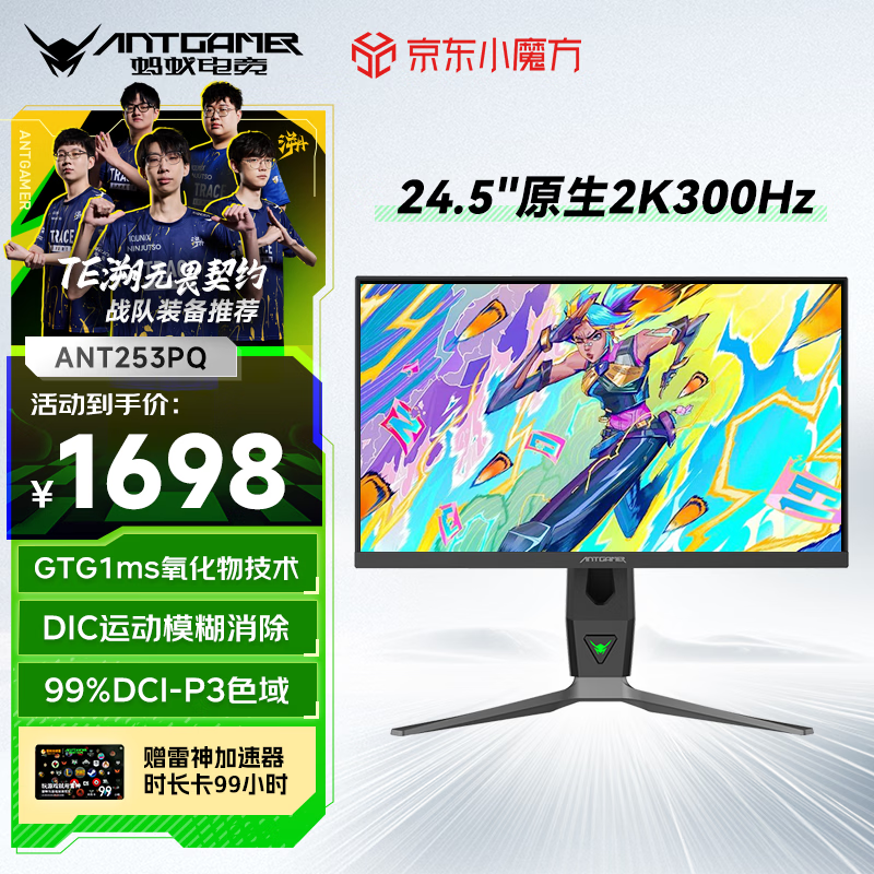 ANTGAMER蚂蚁电竞 24.5英寸2K300Hz显示器 氧化物FastIPS 10Bit HDR400 1msGTG DIC技术护眼低蓝光ANT253PQ
