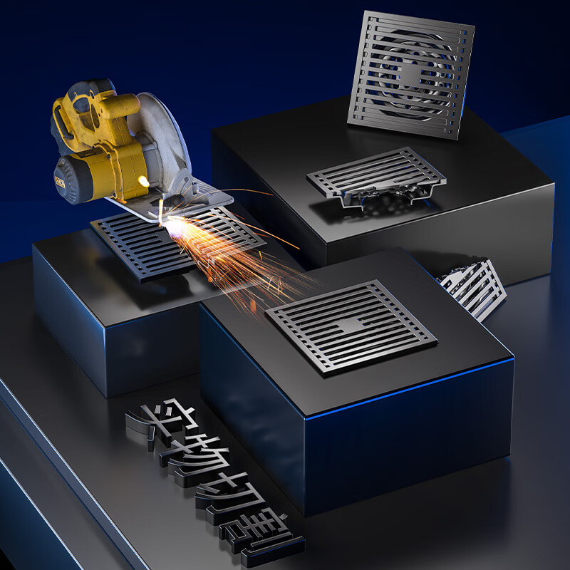 九牧（JOMOO）官方旗舰全铜防臭隐形地漏枪灰色厨房卫生间下水道通用洗衣机地漏 大隐藏【铜芯】枪灰色