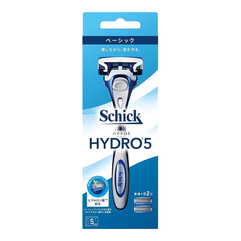 舒适（Schick）【日本直邮】舒适Schick手动剃须刀胡须刀日本进口手动刮胡刀剃须刀 HYDRO5【蓝色】