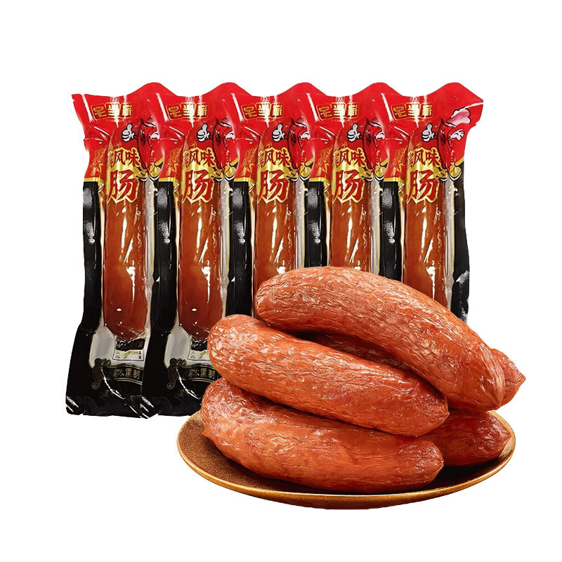 京典光年果木熏烤哈尔滨红肠火腿肠香肠即食肉肠零食 哈尔滨红肠90g*6袋