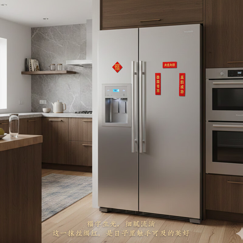 福人福地节庆用品 2026年新款 高颜值磁吸 小对联冰箱贴 丝绸对联冰箱贴 万事顺遂（丝绸冰箱贴）