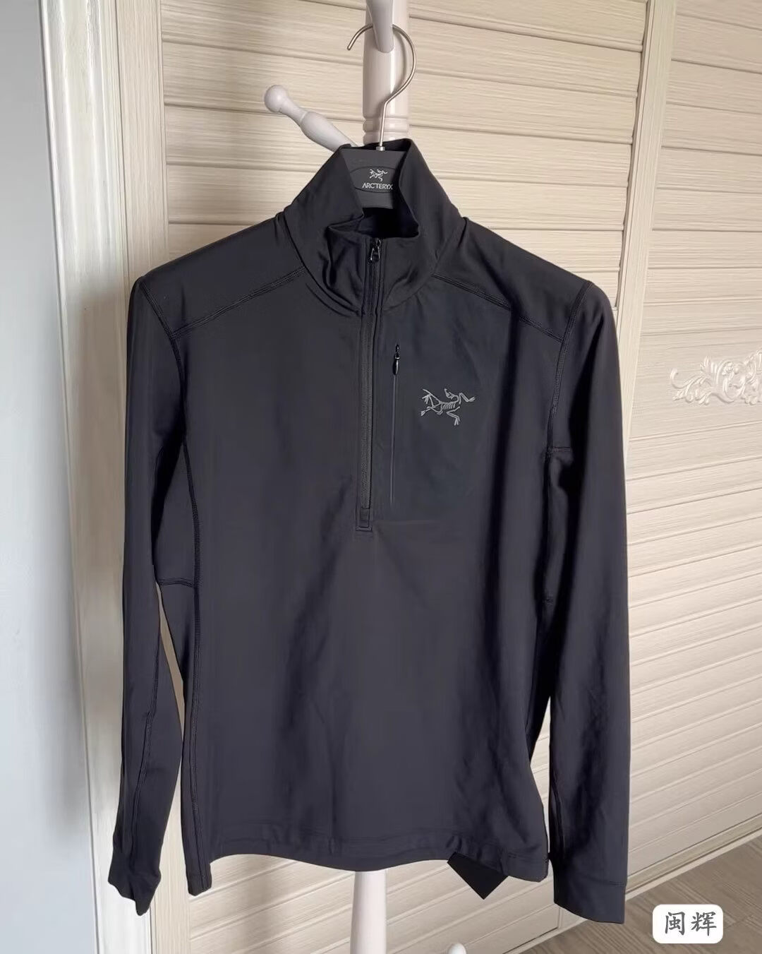 始祖鸟（ARC'TERYX）现货Arc'teryx始祖鸟rho lt zip neck男款半拉炼抓绒薄款长袖 黑色   S