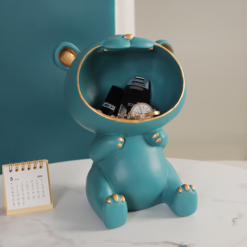 韵化【厂家直发】收纳摆件客厅办公室桌面玄关放钥匙ins创意轻奢北欧 活力橙-托财猫摆件