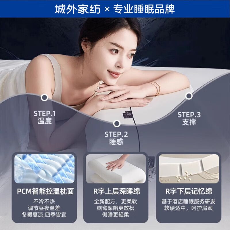 城外记忆棉枕头成人一对 枕头护颈枕睡眠颈椎病深度睡眠专用 pro枕芯 慢回弹深睡枕-10cm 单只