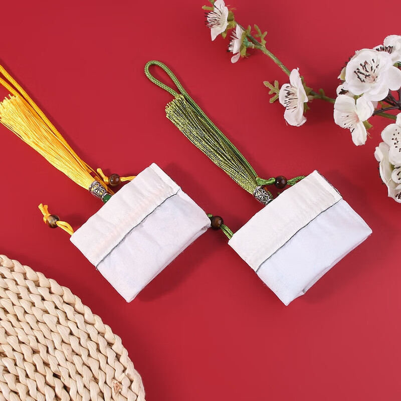 古风香囊端午节香包荷包汽车挂件首饰袋祈福福袋汉服随身配饰 湖蓝万事顺利 空袋配薰衣草香粉