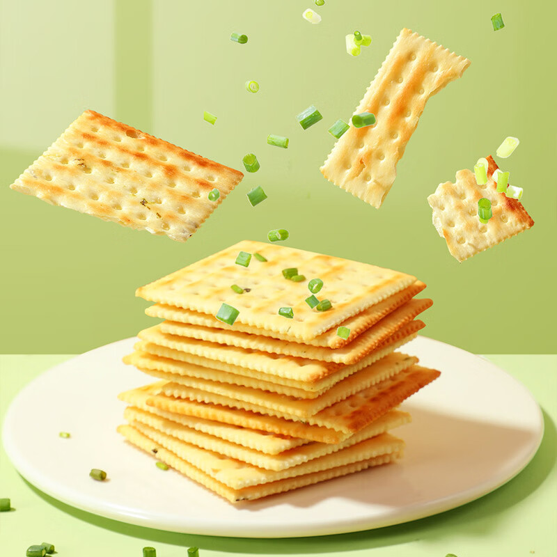 味滋源香葱味苏打饼干早餐饼干薄脆饼干下午茶点心休闲零食 香葱苏打饼干400gx2箱
