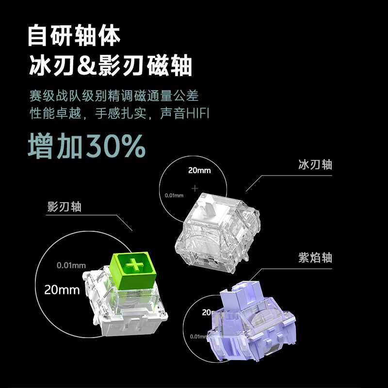 达尔优Cool68 磁轴电竞游戏机械键盘 客制化有线侧翼灯光透明键盘三角洲 无畏契约FPS网页双驱动炫酷灯箱 透明版(冰刃磁轴)