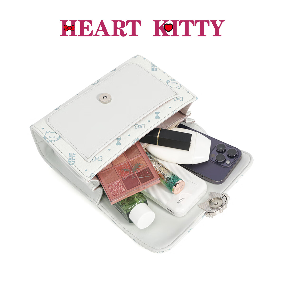 HEART KITTY生日礼物包女包可爱链条包包女式新款单肩斜挎包女卡通精致小方包 6601压花蓝