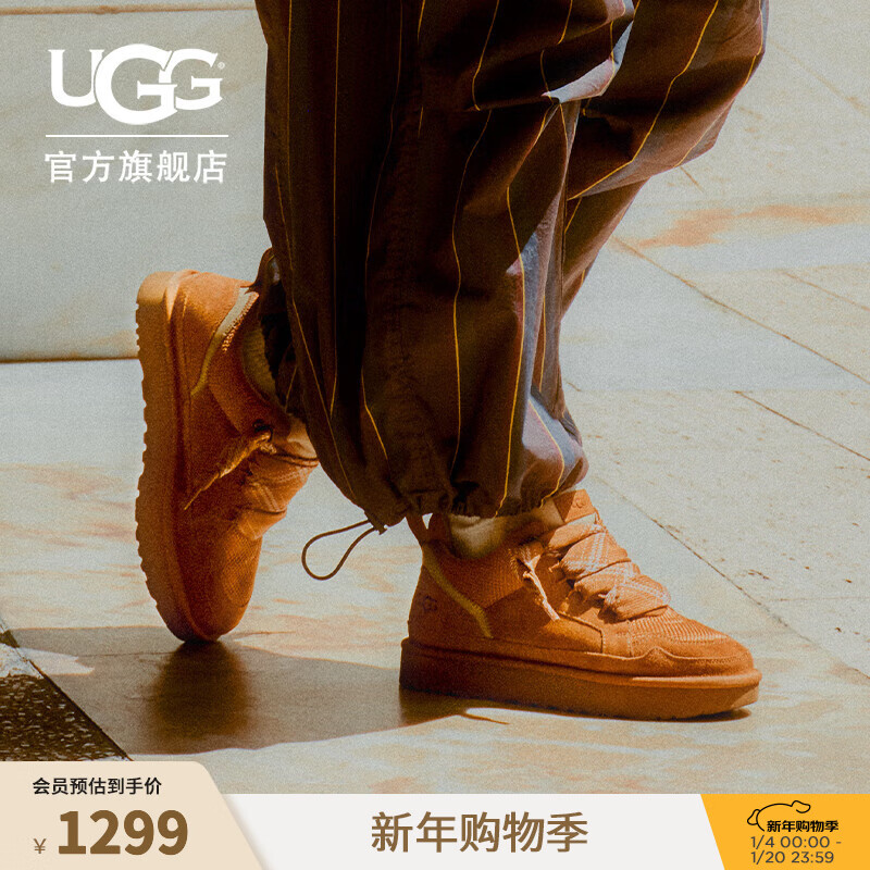 UGG秋季女士舒适平底圆头双色系带时尚低帮休闲鞋明星同款1144032 CHE | 栗色 39 鞋款偏小，建议拍大一码