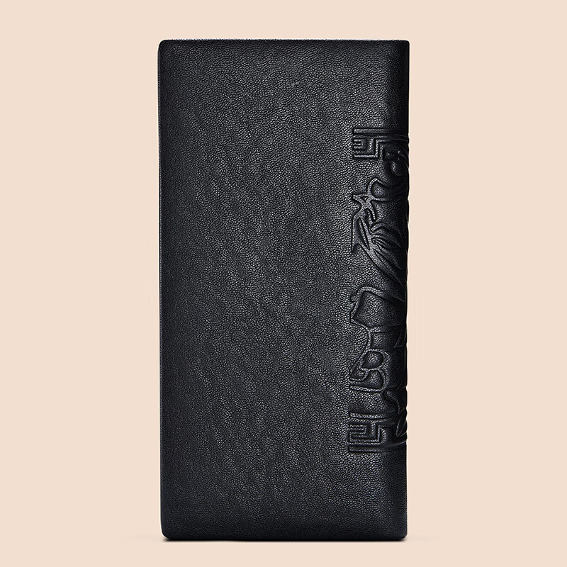 FALAMAONE法莱阿玛尼真皮男士钱包长款钱夹轻奢商务情人节生日礼物送男友 QB002/新款压花【专柜礼盒】 代写贺卡打印照片联系客服