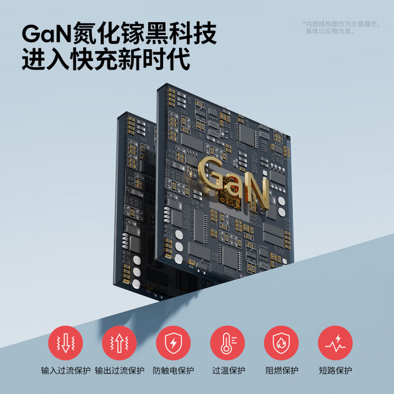 国际电工（FDD）旅行便携能量舱氮化镓65W快充插座多功能USB迷你桌面插排带线插头 直插款-14孔插座 灰色