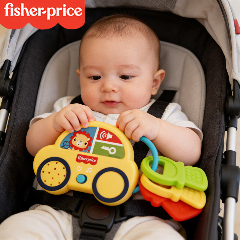 费雪（Fisher-Price）儿童音乐手机宝宝早教益智仿真模型玩具哄睡音乐汽车牙胶 汽车款