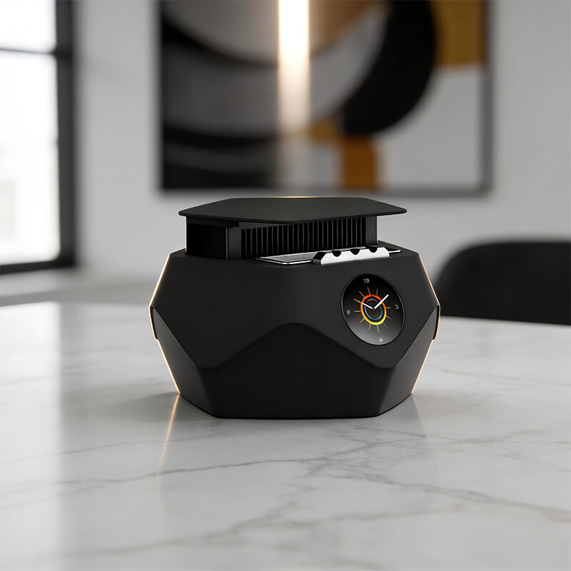 浦尔乐新品浦尔乐V8智能烟灰缸桌面空气净化器除二手烟高端创意礼品礼盒 典雅黑-普通款