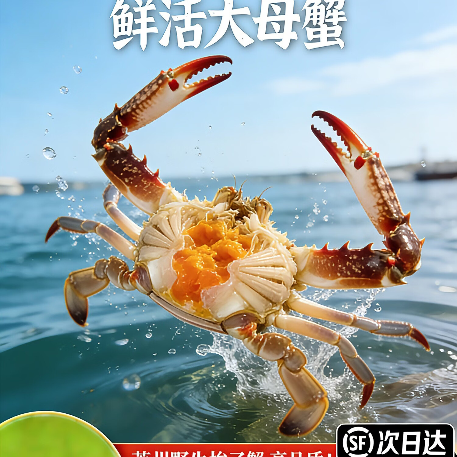 【鲜活】莱州梭子蟹特大鲜活野生大螃蟹生鲜海鲜海蟹飞蟹母梭子蟹 【莱州全母梭子蟹 鲜活发货】 3-4两/只 6只装
