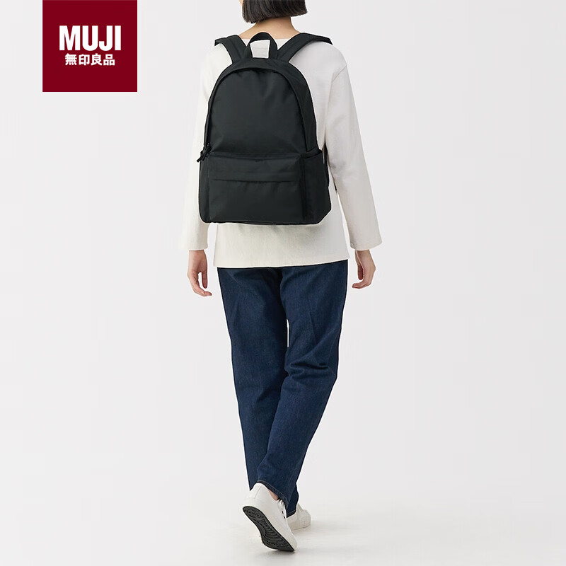 MUJI带PC收纳袋双肩包休闲包   黑色6s 大包