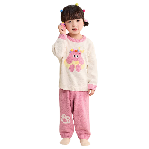 巴拉巴拉balaOne宝宝睡衣套装2025冬半边绒男女童家居服保暖209425171205
