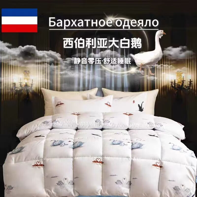 西伯利亚大白鹅柔塞丝零压静音羽丝绒被蛋白被约6斤-L 西伯利亚大白鹅被 200cm*230cm